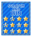 Scratch and win card. Instant lottery lucky chance