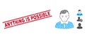 Scratched Anything Is Possible Line Seal and Collage Boy Icon