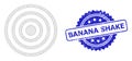 Scratched Banana Shake Rosette Stamp and Mesh Wireframe Concentric Circles