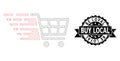 Scratched Be Loyal Buy Local Ribbon Stamp and Mesh 2D Supermarket Cart