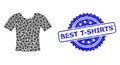 Scratched Best T-Shirts Seal Stamp and Recursion Dirty T-Shirt Icon Collage