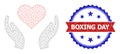 Scratched Bicolor Boxing Day Seal and Love Care Web Mesh Icon