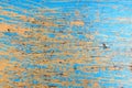 Scratched blue paint. Texture on a wooden surface Royalty Free Stock Photo