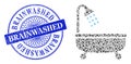 Scratched Brainwashed Seal and Triangle Shower Bath Mosaic Royalty Free Stock Photo