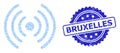 Scratched Bruxelles Seal Stamp and Fractal Wi-Fi Signal Icon Collage