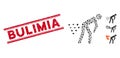 Scratched Bulimia Line Stamp and Collage Man Diarrhea Icon Royalty Free Stock Photo