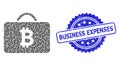 Scratched Business Expenses Watermark and Fractal Bitcoin Case Icon Mosaic