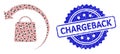 Scratched Chargeback Seal Stamp and Recursive Refund Shopping Icon Mosaic