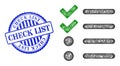 Scratched Check List Seal and Network Check List Mesh Royalty Free Stock Photo