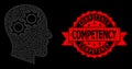 Scratched Competency Stamp and Web Net Head Gears Royalty Free Stock Photo