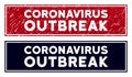 Scratched Coronavirus Outbreak Rectangular Stamp