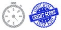 Scratched Credit Score Round Stamp and Recursion Timer Icon Collage