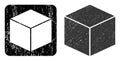 Scratched Cube Stencil Stamp