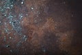 Rusted and damaged metal surface. Industrial style background. Royalty Free Stock Photo