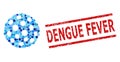 Scratched Dengue Fever Stamp Print and Bacterium Spore Composition of Rounded Dots