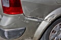 Scratched and dented car Royalty Free Stock Photo