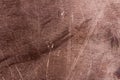 Scratched dirty dusty copper plate texture, old metal background Royalty Free Stock Photo