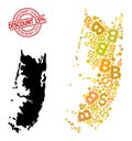 Scratched Discount 15 percent Badge with Dollar and BTC Golden Collage Map of Pemba Island