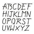 Scratched doodle Hand drawn letters font. Royalty Free Stock Photo