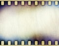 Scratched film strip background