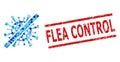 Scratched Flea Control Stamp Seal and Remove Covid Virus Mosaic of Rounded Dots