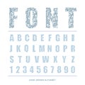 Scratched font Style alphabet, Vector illustration.