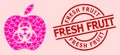 Textured Fresh Fruit Stamp Seal and Pink Love Infected Apple Mosaic