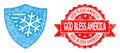 Scratched God Bless America Stamp and Network Frost Protection Icon Royalty Free Stock Photo