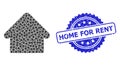Scratched Home for Rent Seal Stamp and Fractal House Icon Composition Royalty Free Stock Photo