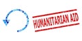 Scratched Humanitarian Aid Watermark and Rotate Ccw Composition of Circles Royalty Free Stock Photo