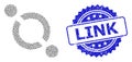 Scratched Link Stamp and Fractal Link Icon Composition