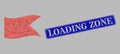 Scratched Loading Zone Watermark and Navigation Waving Red Guidon Flag - Mosaic with Map Pointers