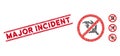 Scratched Major Incident Line Seal and Collage No Aviation Accidents Icon