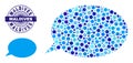 Scratched MALDIVES Round Guilloche Stamp and Message Cloud Collage Icon of Round Dots Royalty Free Stock Photo