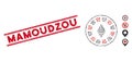 Scratched Mamoudzou Line Seal and Collage Ethereum Casino Roulette Icon