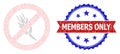 Scratched Members Only Round Rosette Bicolor Watermark and Mesh Network Stop Cereal