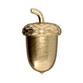 Scratched metal acorn 3d rendering