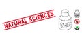 Scratched Natural Sciences Line Seal and Mosaic Natural Drugs Icon