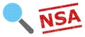 Scratched NSA Seal and Halftone Dotted Search Tool