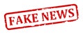 Scratched oval stamp with inscription - fake news Royalty Free Stock Photo