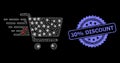 Scratched 30 percent Discount Stamp Seal and Bright Web Mesh Shopping Cart with Glare Spots