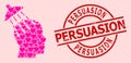 Scratched Persuasion Stamp Seal and Pink Valentine Brainwashing Collage