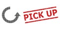 Scratched Pick Up Seal Stamp and Halftone Dotted Rotate Up Royalty Free Stock Photo