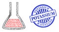 Scratched Potassium Badge and Net Chemical Flask Mesh