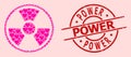 Scratched Power Badge and Pink Love Radioactive Symbol Collage