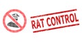 Scratched Rat Control Stamp and Halftone Dotted No Policeman