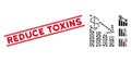 Scratched Reduce Toxins Line Seal with Mosaic Recession Icon