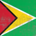 Scratched Republic of Guyana flag