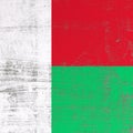 Scratched Republic of Madagascar flag