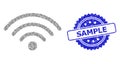 Scratched Sample Watermark and Recursion Wi-Fi Source Icon Collage